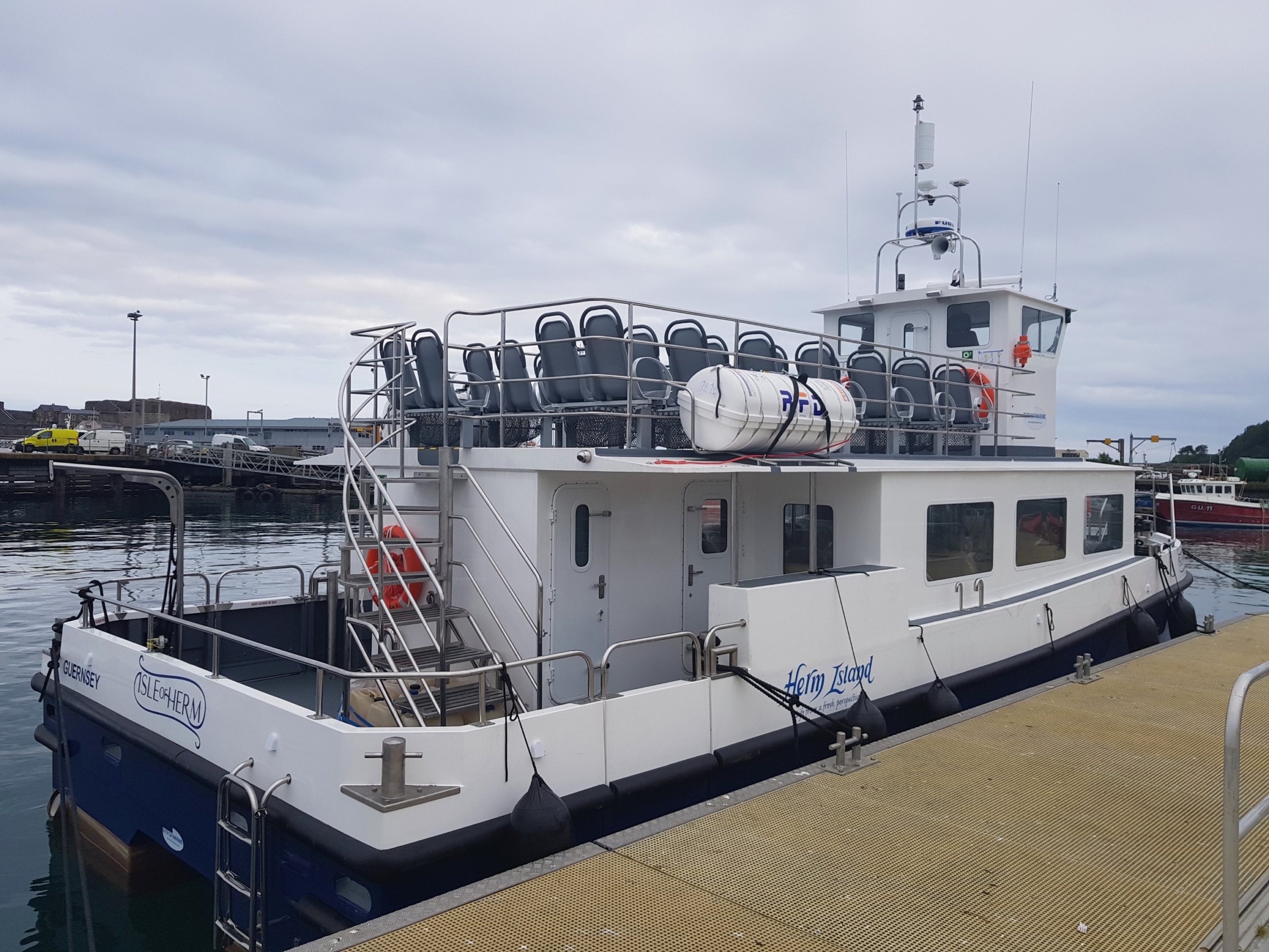 Herm Island Passenger transfer vessel. Proudly built by Blyth Catamarans Ltd